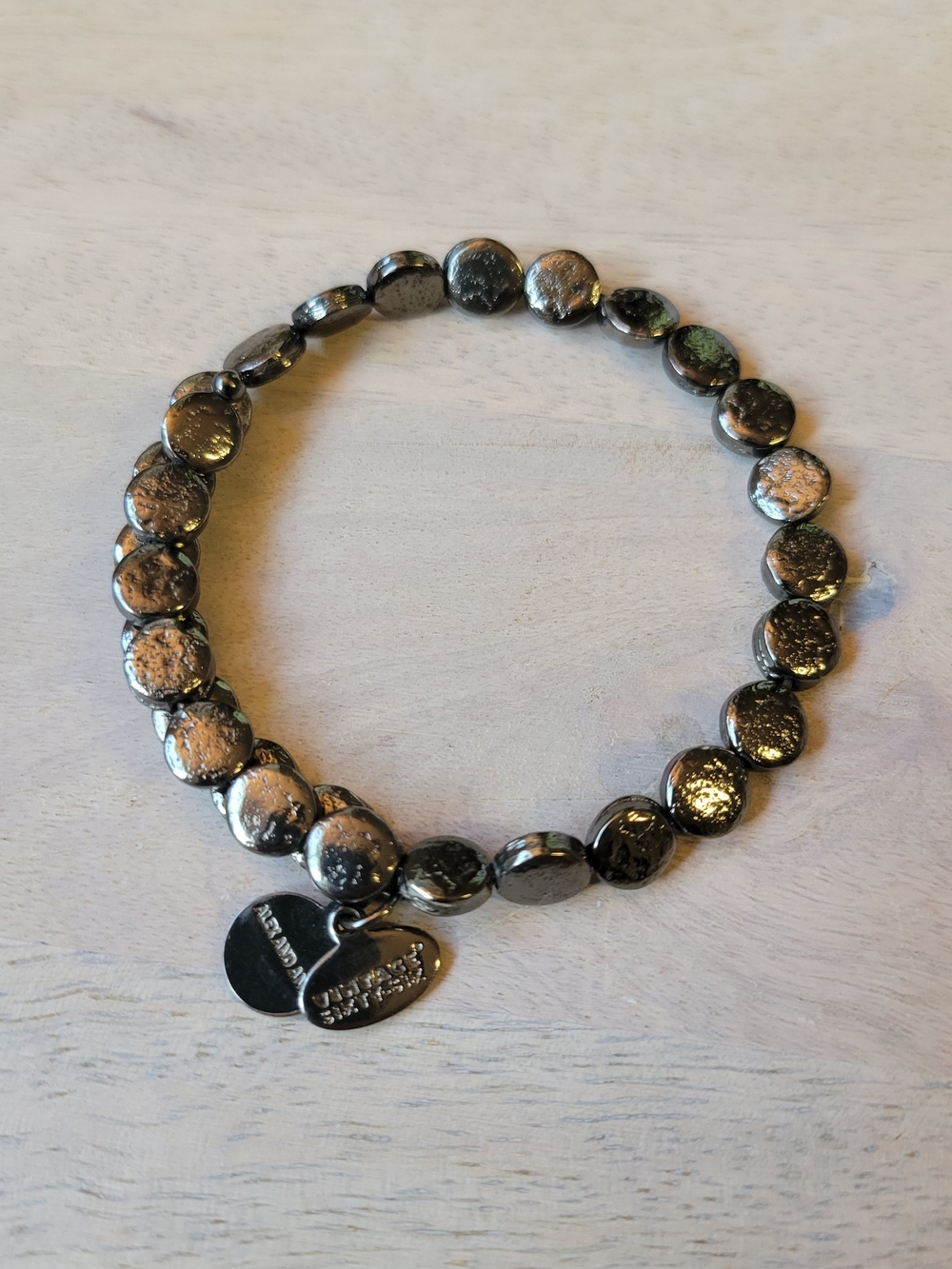 Alex And Ani Vintage Sixty Six Midnight Silver Beaded Wrap Bracelet